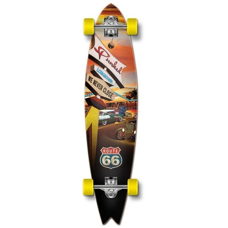 Punked Fishtail 40″ Longboard – Route 66 Diner – Complete Complete