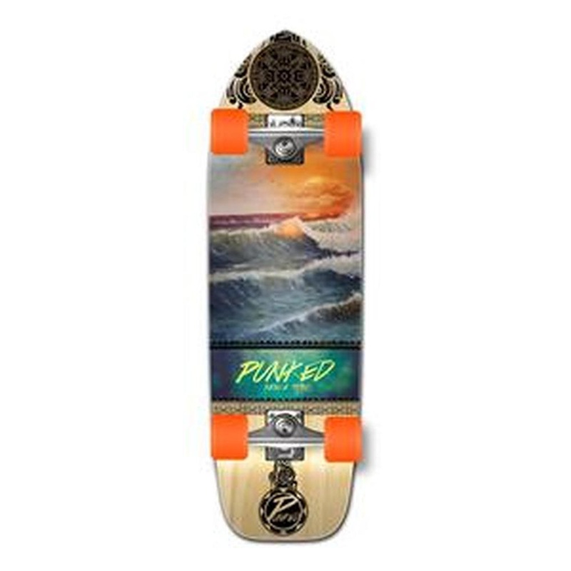 Punked Old School 33″ Skateboard Longboard Complete – Wave Scene Complete