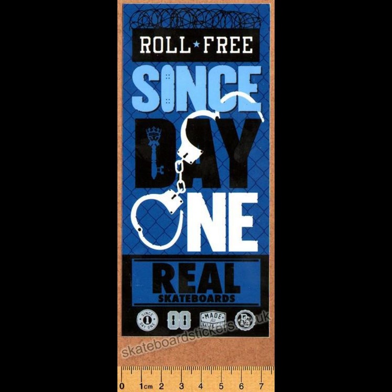 Real Skateboards – Roll Free Since Day One Skateboard Sticker