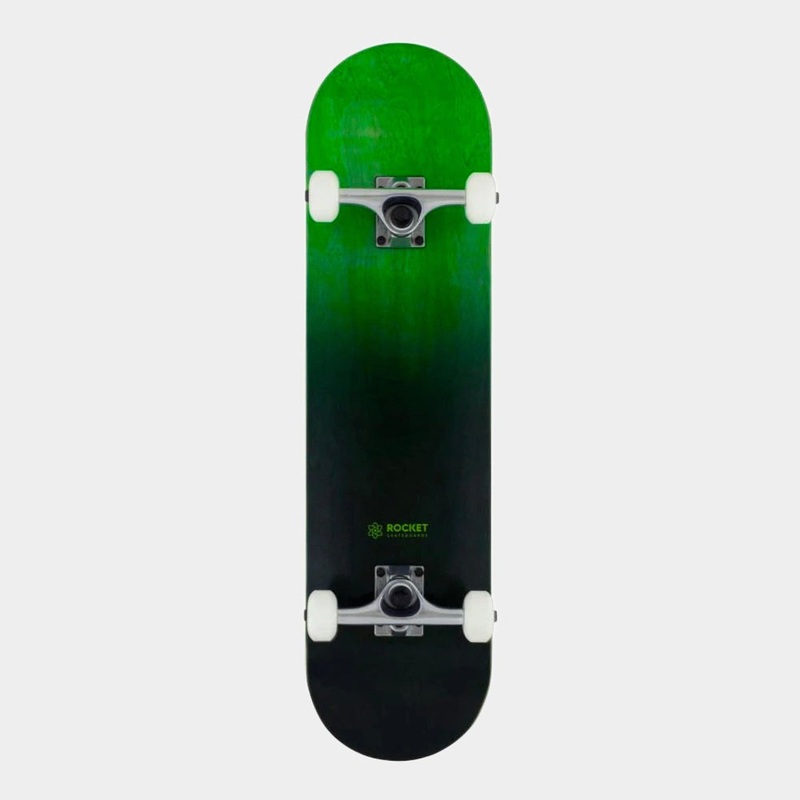 Rocket – 8″ – Double Dipped Complete Skateboard – Black / Green