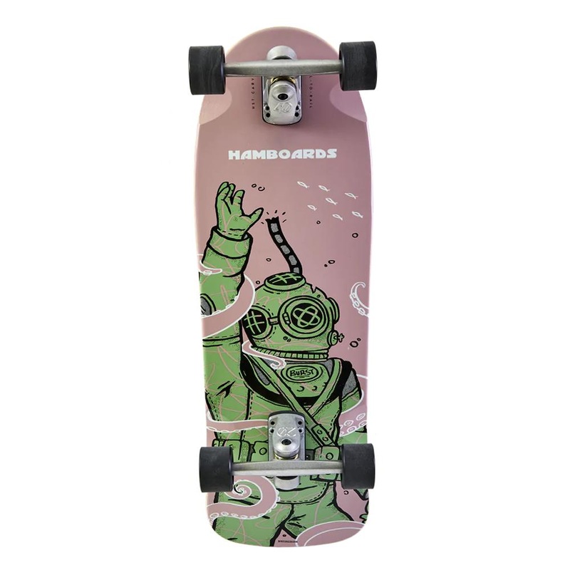 Hamboards Burst Deep Diver 32″ Surfskate Cruiser Longboard Complete