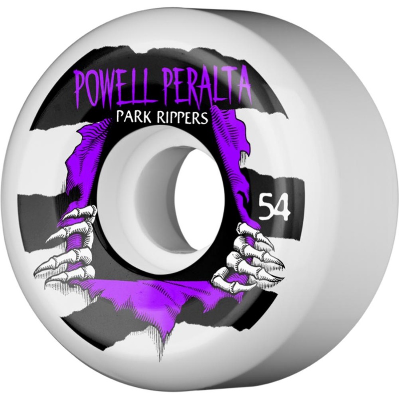 Powell Peralta Park Ripper II 54mm White/Purple Skateboard Wheels