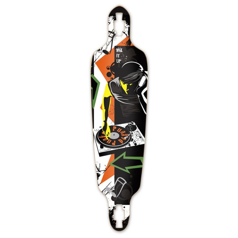Punked Drop Through DJ Mixitup Longboard Deck Deck