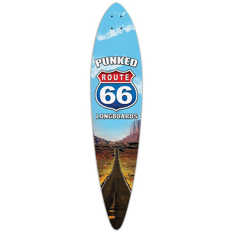 Punked Pintail Longboard Deck – Route 66 Series – The Run Deck