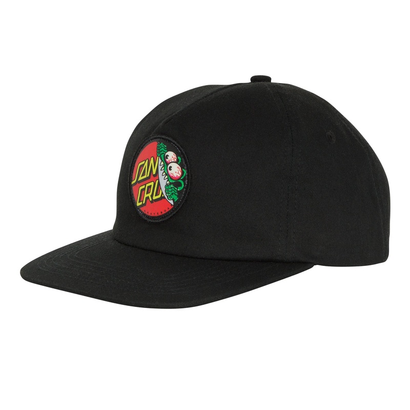 Santa Cruz Beware Dot Mid Profile Strapback Hat Black