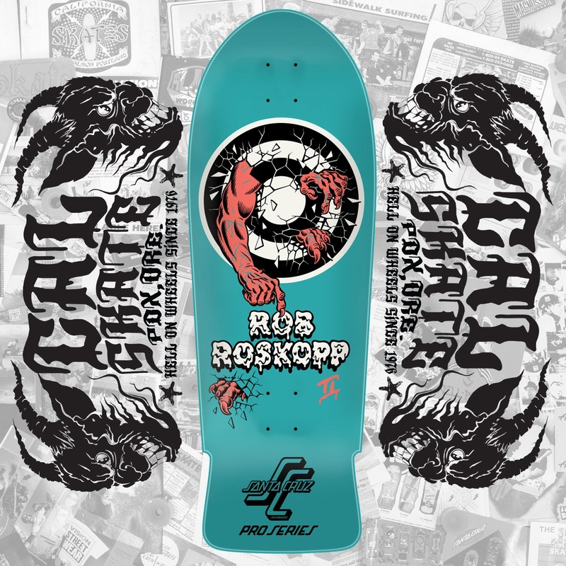 Santa Cruz “Rob Roskopp- Roskopp Two Teal Dip” 9.63″  Reissue Deck