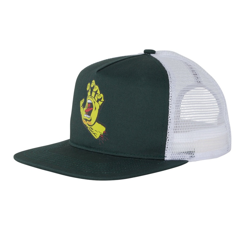 Santa Cruz Screaming Hand Front Mesh Trucker High Profile Men’s Hat – Forest/White Forest/White