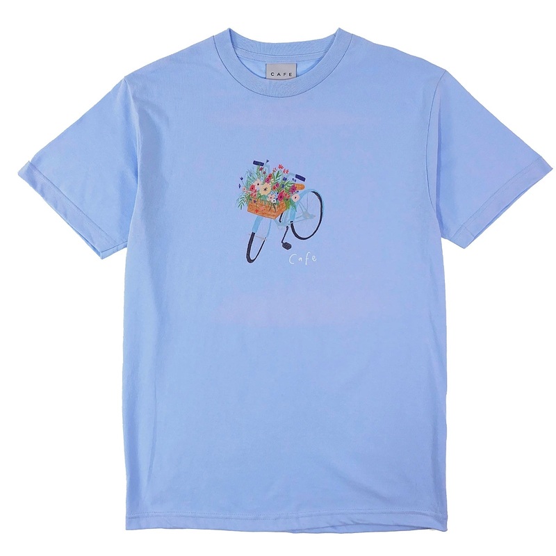 Skateboard Cafe – Flower Basket T Shirt – Powder Blue S