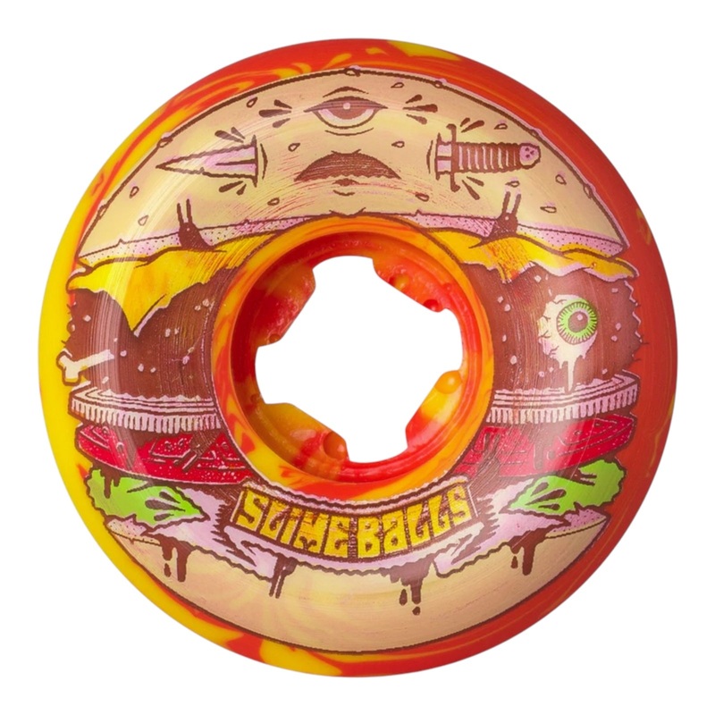 Slime Balls 56mm Jeremy Fish Burger Speed Balls Red Yellow Swirl 99a Skateboard Wheels 56mm