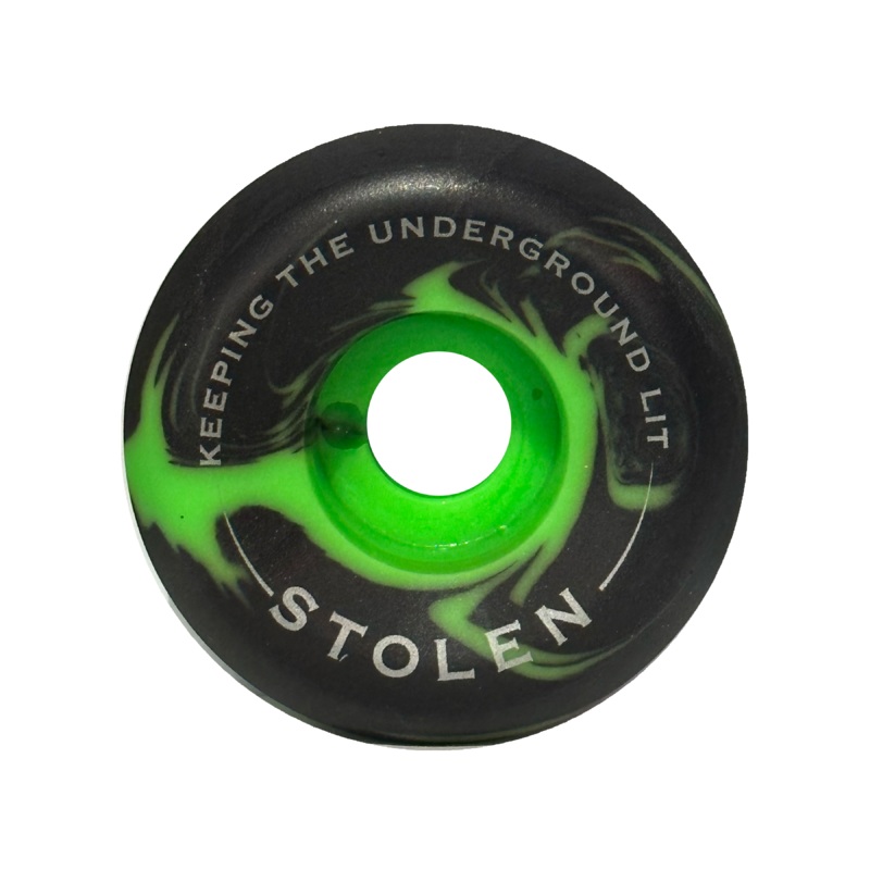 Spitfire x Stolen “Black/Green Swirl” Formula Four Conical Wheels 99 Duro – 54mm –  SET