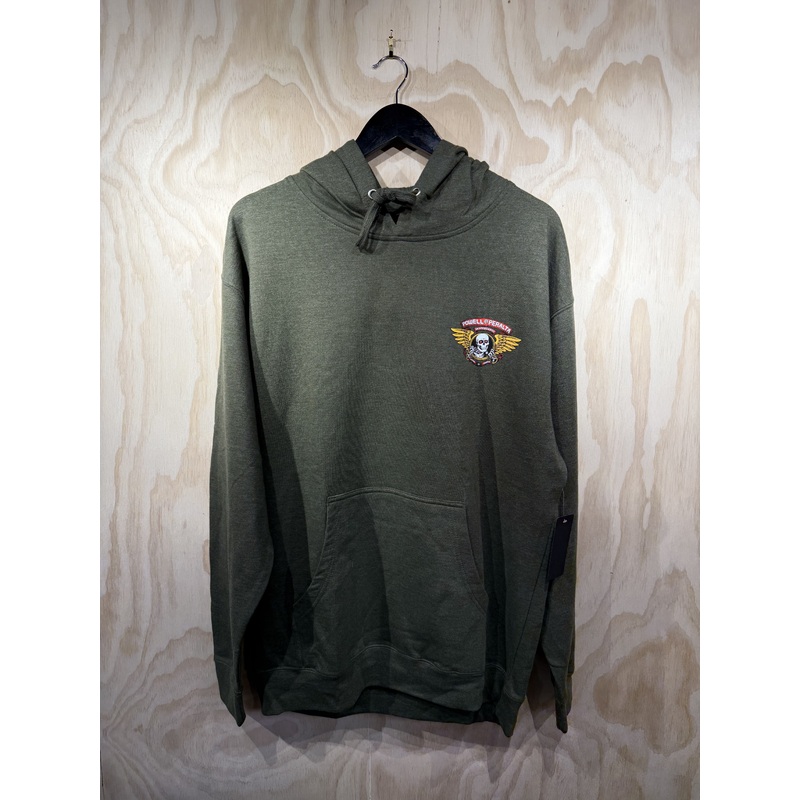 WINGED RIPPER MID WEIGHT ARMY HEATHER HOODIE S