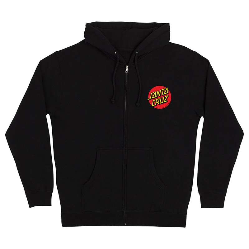 Classic Dot Mens Santa Cruz Zip Hoodie Black S