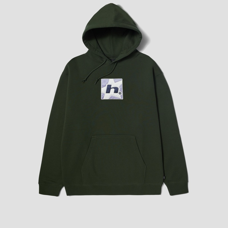 HUF H Star Pullover Hood Hunter Green Small