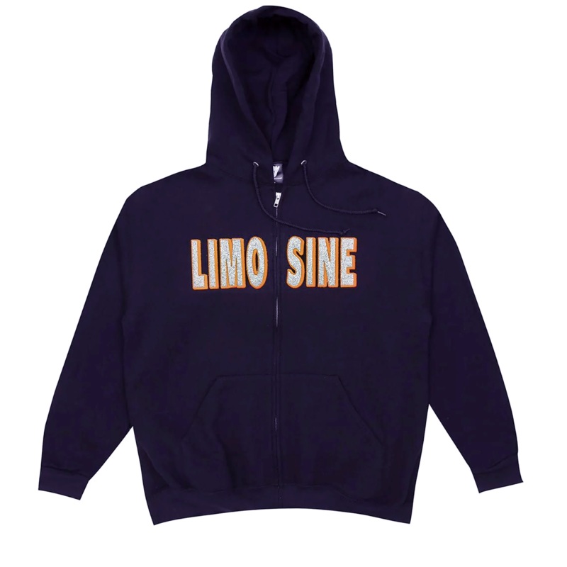 Limosine Sparkle Zip Hoodie Navy LG