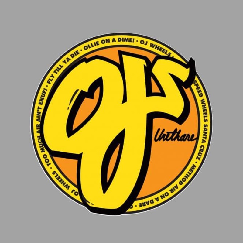 OJ Speed Wheels Yellow/Clear 3″ Sticker