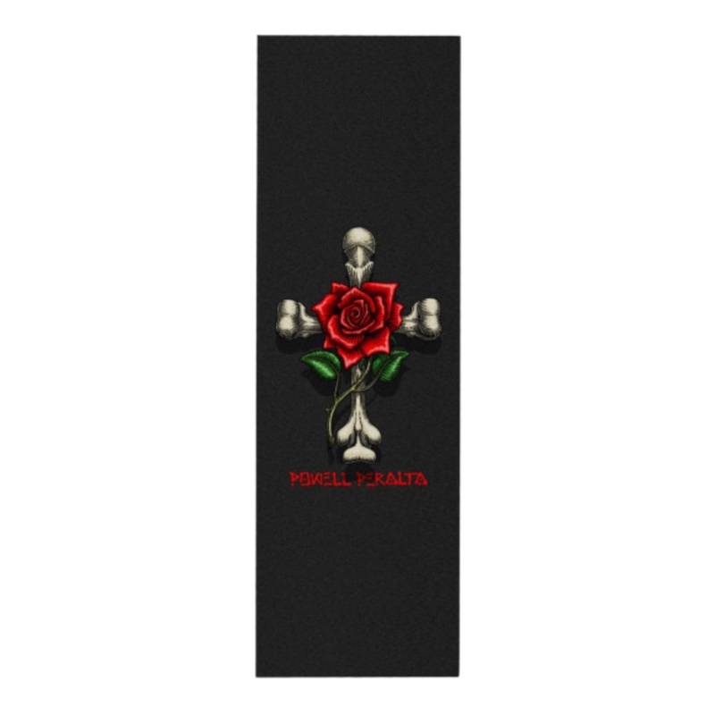 Powell Peralta Grip Tape Sheet 10.5 x 33 Rose Cross (Black) 10.5″x33″