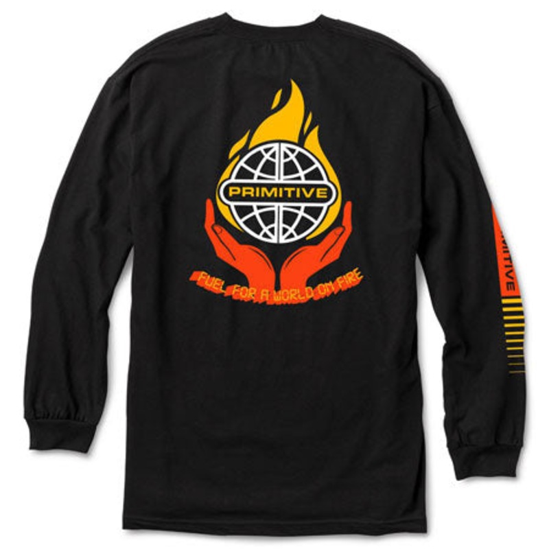 Primitive Skateboarding Fuel Long Sleeve T Shirt Black Large