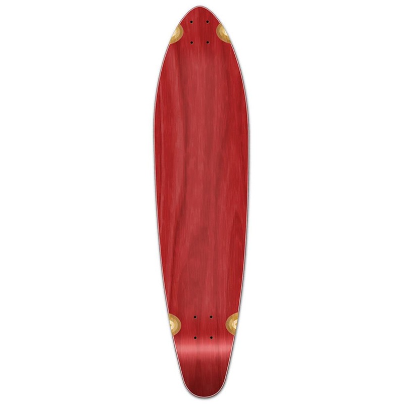 Punked Kicktail Blank Longboard Deck – Stained Red Deck