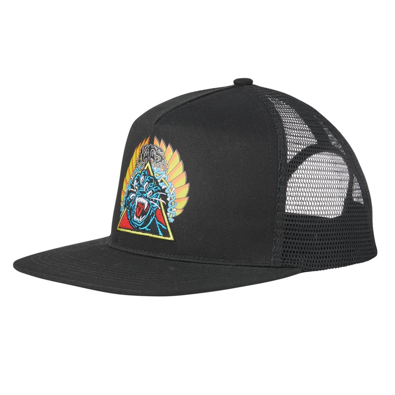 Santa Cruz Natas Screaming Panther Mesh Profile Trucker High Hat Black