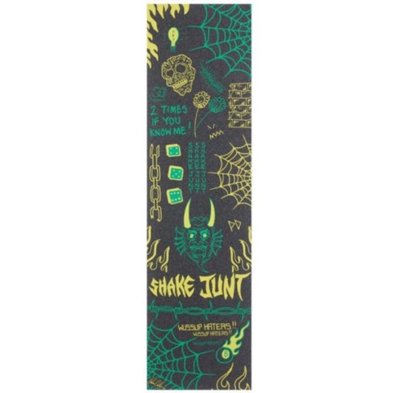 Shake Junt Pedro Delfino Pro Black, Green Yellow Griptape 9″ x 33″