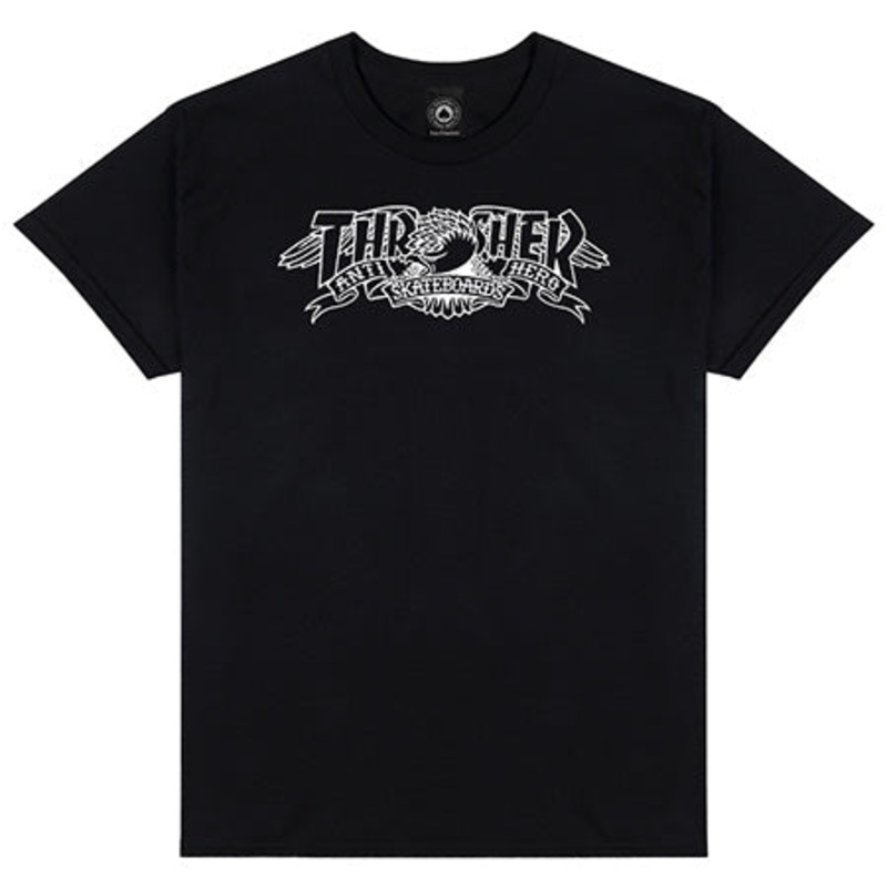 Thrasher Magazine Thrasher x Anti Hero Mag Banner T Shirt Black Small