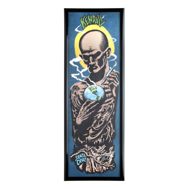14in Kendall Atomic Man Signed Deck Veneer Art Print No Color 14in x 38in