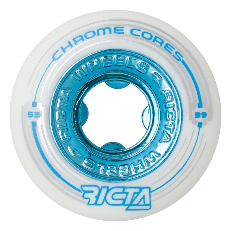 53mm Chrome Core 99a Ricta Skateboard Wheels White 53mm