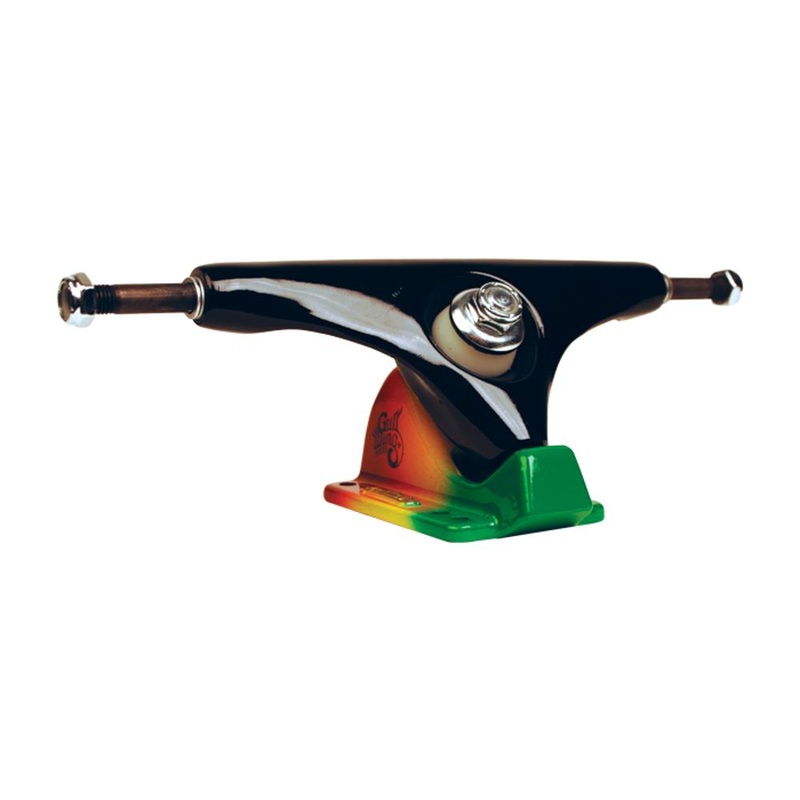 Gullwing Charger 10.0″ Black/Rasta Longboard Trucks | Set of 2