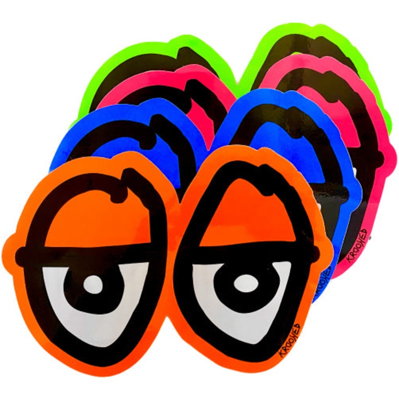 Krooked Neon Eyes Sticker 11″ Neon Green
