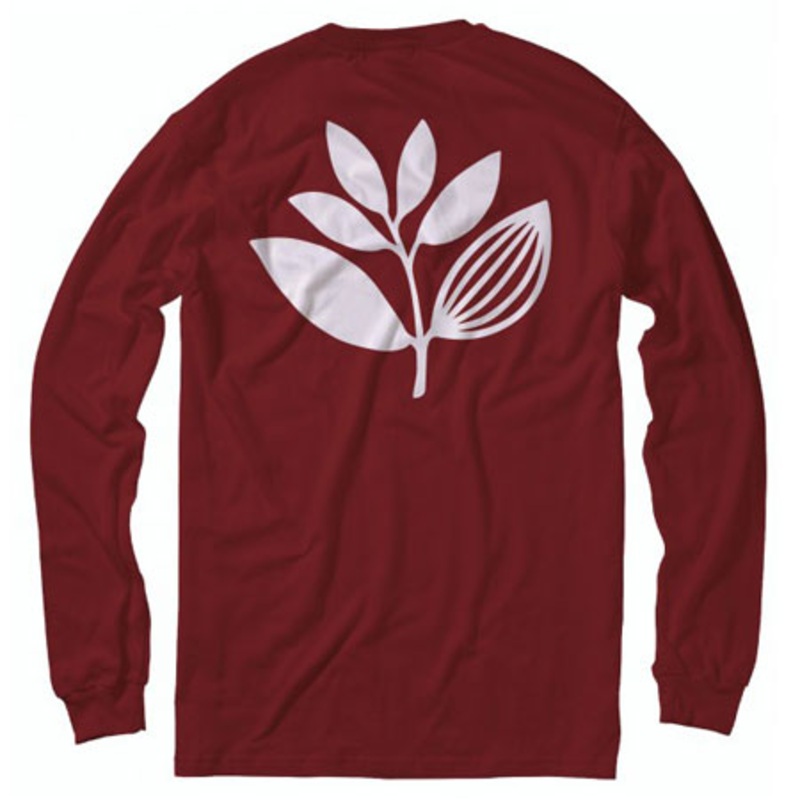 Magenta Classic Plant Long Sleeve T Shirt Burgundy Large