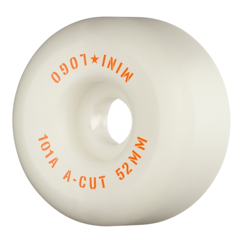 Mini Logo Skateboard Wheels A-cut “2” 52mm 101A White 52mm