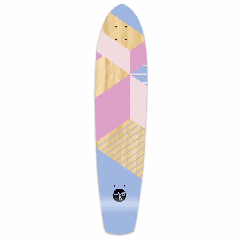 Punked Slimkick Longboard Deck – Geometric Series – Purple Deck