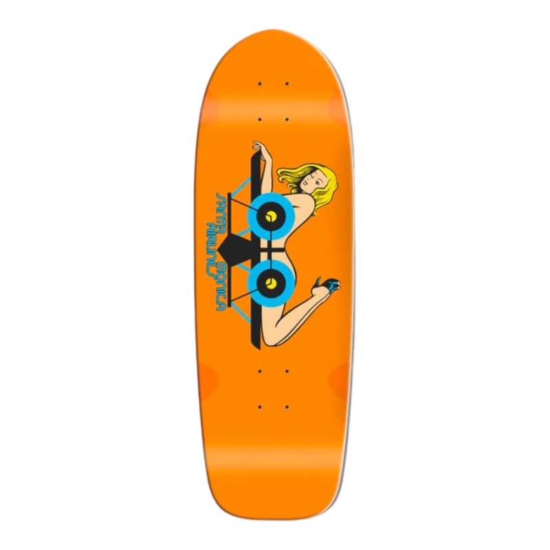 Santa Monica Airlines Girl On A Plane 9.5 Orange Skateboard Deck 9.5