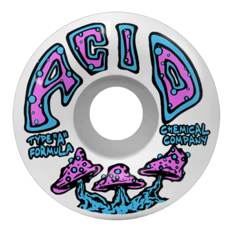 Acid Chemical Wheels Shrooms Type A White 52mm,53mm,54mm 99a 52mm