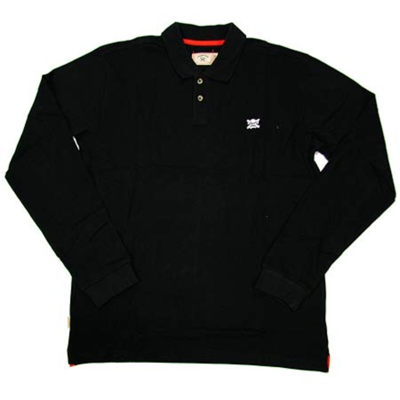 Fourstar Pirate Polo Long Sleeve Shirt Black Medium