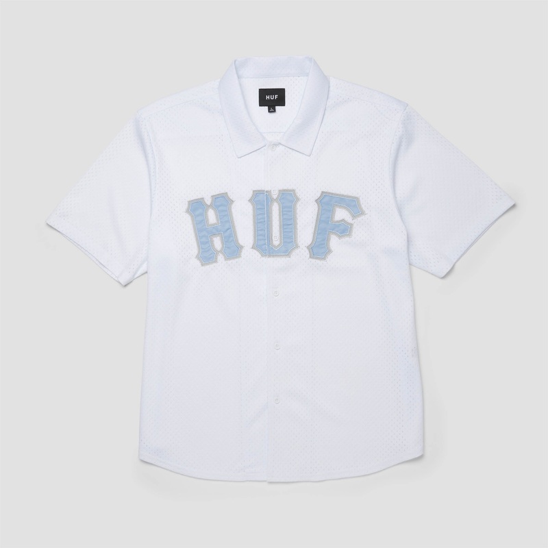 HUF Arch Mesh Button Up White Small