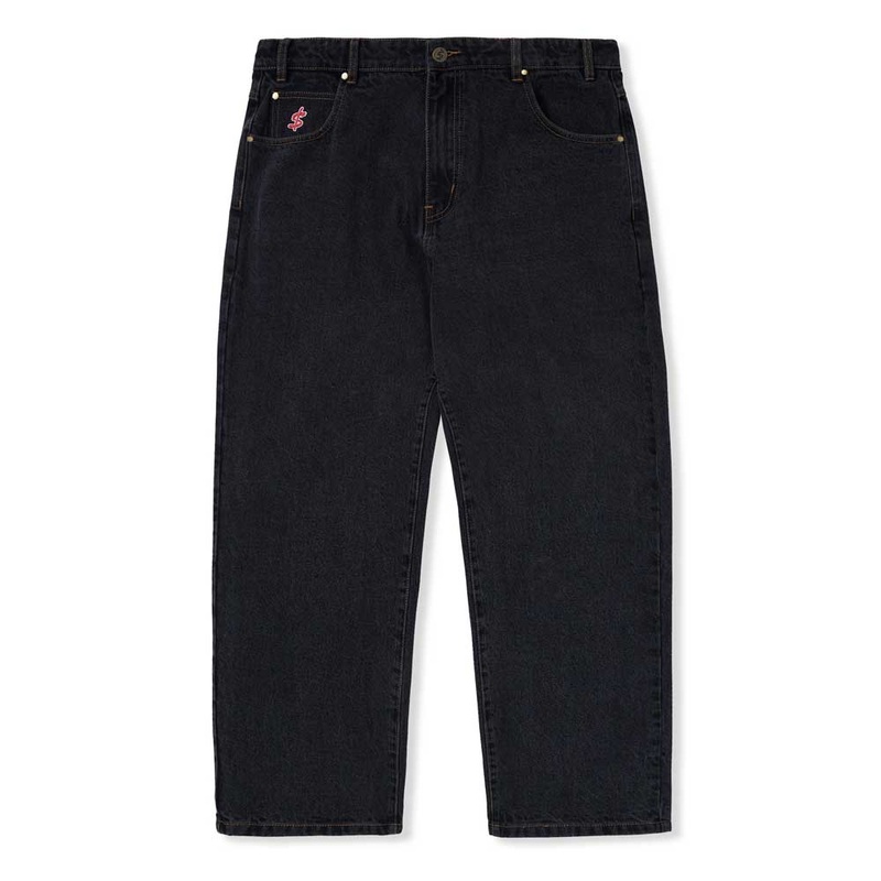 Logo Baggy Denim Jeans Washed Black Cash Only SM – 30