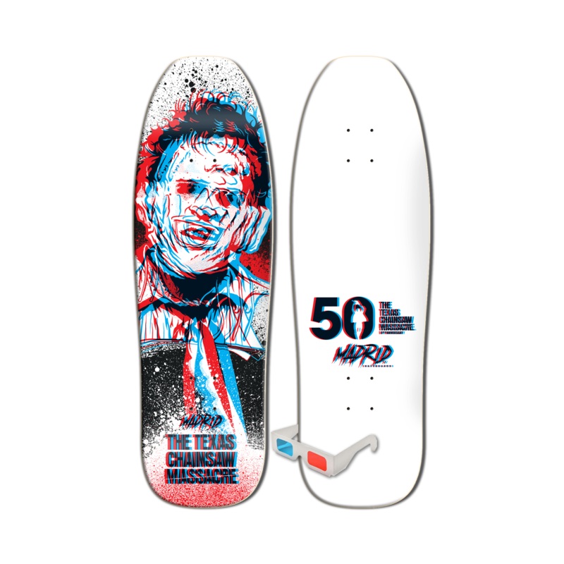 MADRID x TEXAS CHAINSAW MASSACRE HEADCHEESE POOL SUN SHAPE 9.5″ SKATEBOARD DECK W/3D GLASSES