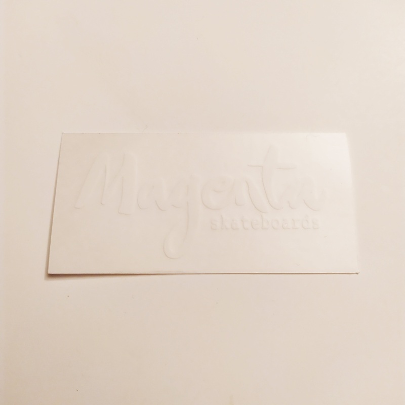 Magenta Skateboard Sticker – 6.5cm across approx