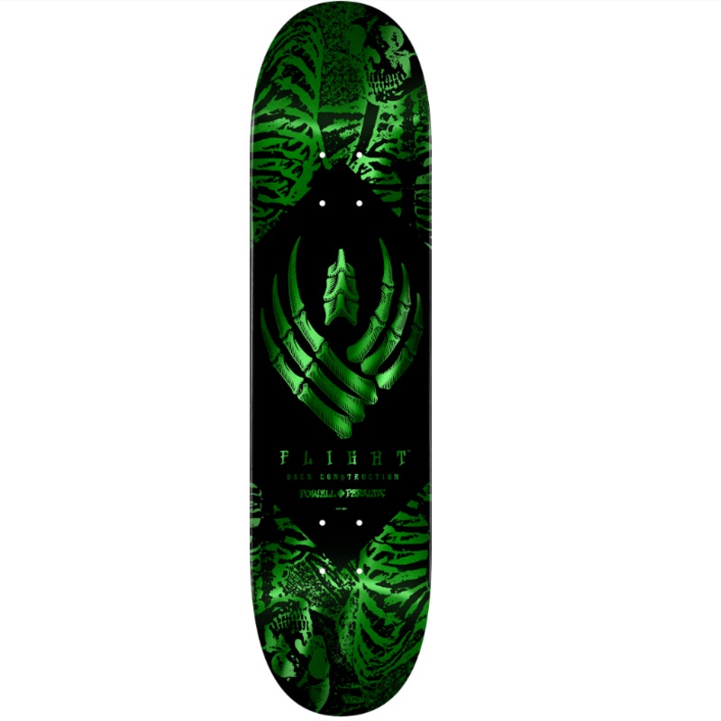 Powell Peralta Skeleton Green Foil FLIGHT Skateboard Deck – 8.5″ Deck only 8.5