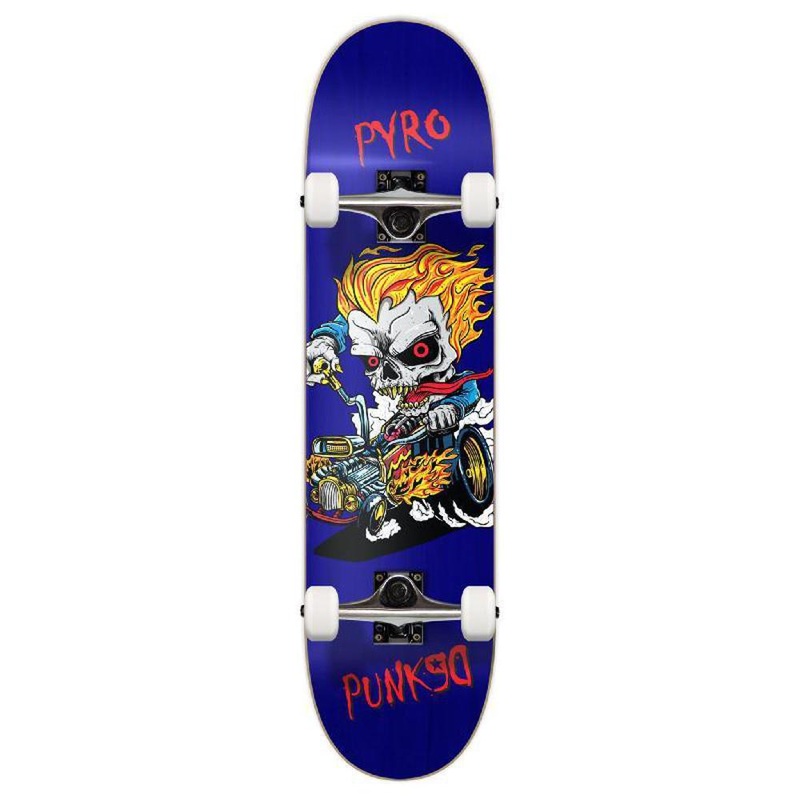 Punked Graphic Hot Rod Pyro Complete Skateboard Complete