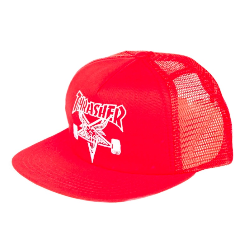 Thrasher Embroidered Skategoat Mesh Cap Red / White