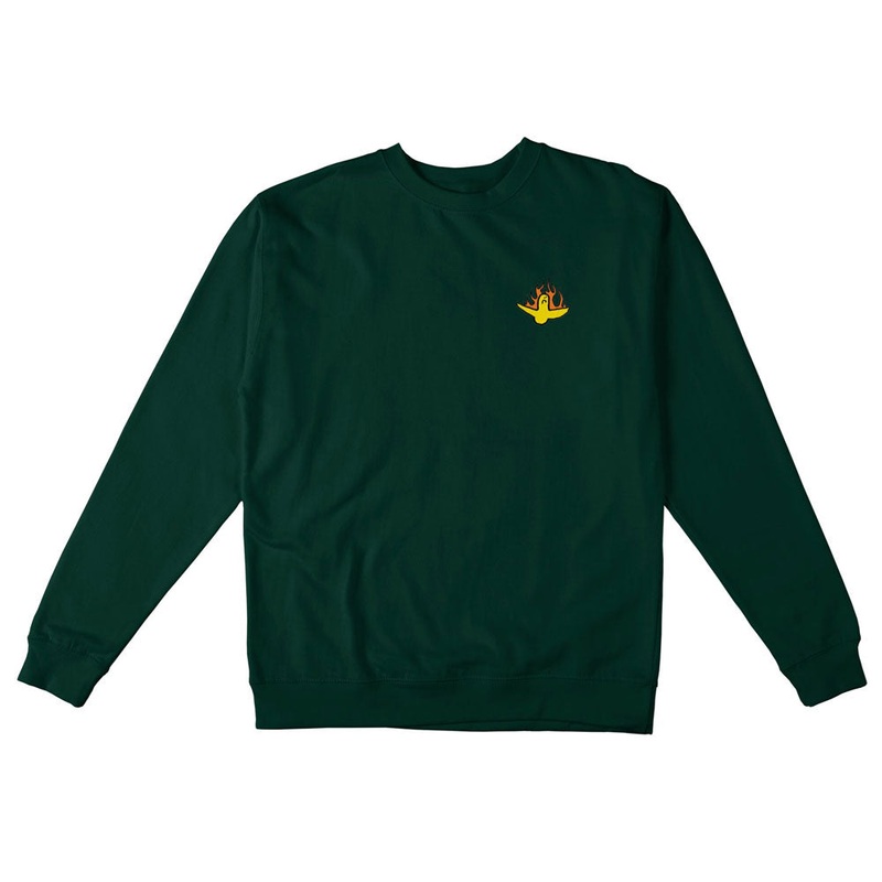 Fire Bird Yellow Orange Black Krooked Green Crewneck MD
