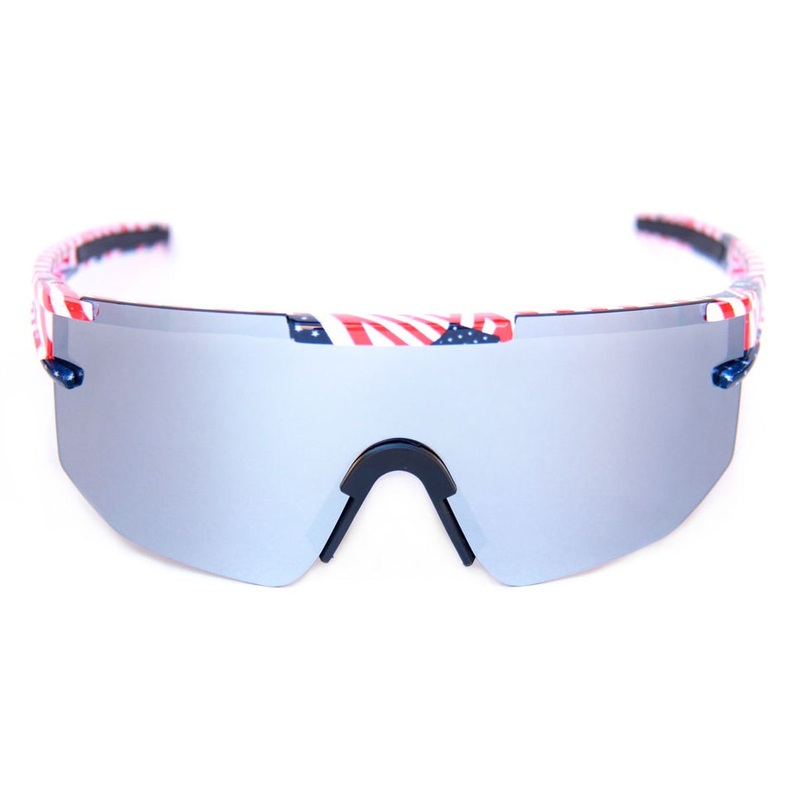 Happy Hour Eyewear Party Wagon Chrome Merica Suglasses White/ Red/ Blue One Size Fits All