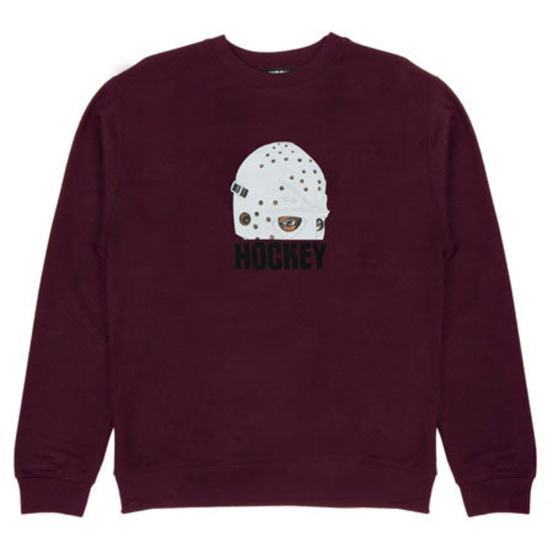 Hockey Hockey Mask Crewneck Sweatshirt Maroon Large