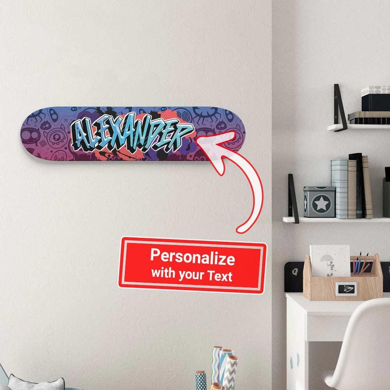 Personalized Fantastic Graffiti Doodle Skateboard Wall Art With mounts