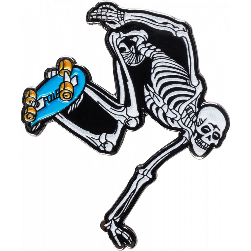 Powell Peralta Skateboarding Skeleton III Glow In The Dark Enamel Lapel Pin