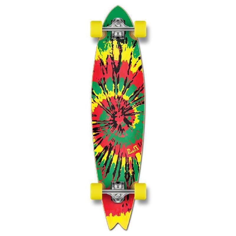 Punked Fishtail Tiedye Rasta Longboard Complete Complete
