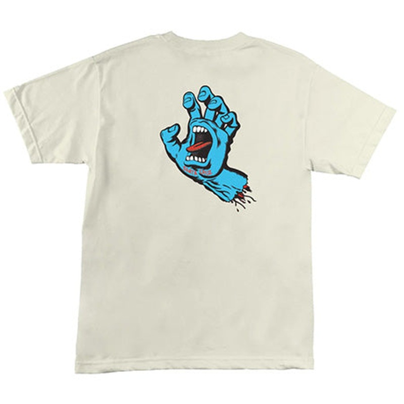 Santa Cruz Screaming Hand T Shirt Cream Extra Large
