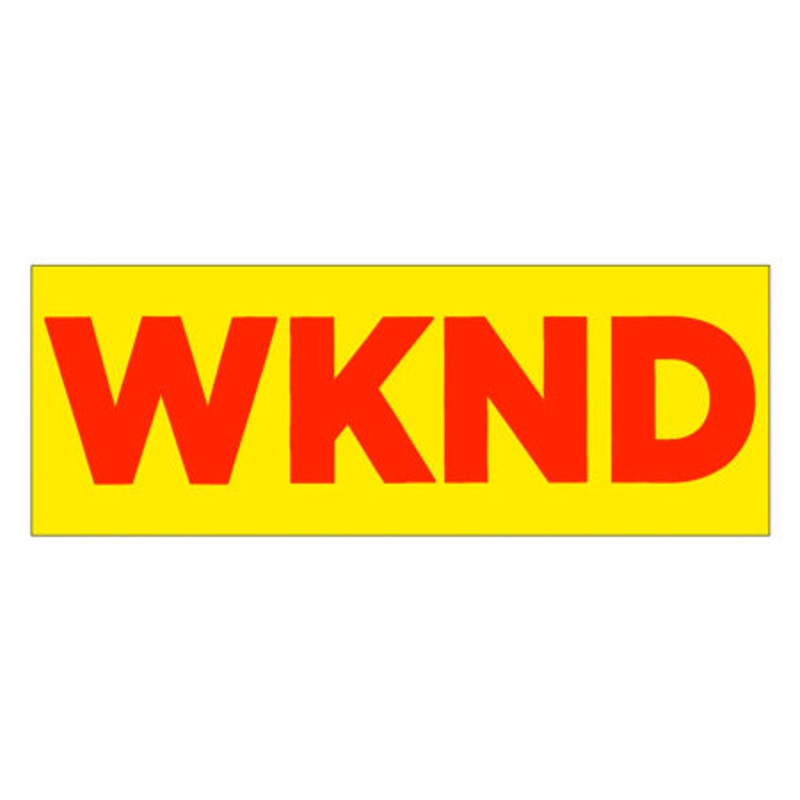 WKND Skateboards Banner Sticker Yellow 8″